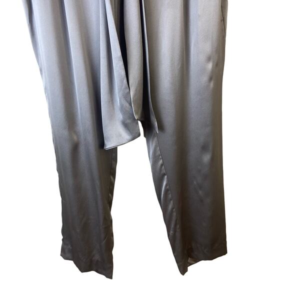Michelle Mason‎ Women Size 6 Silk Charmeuse Belted Slim Pleated Pants Tie Belt - Picture 3 of 12